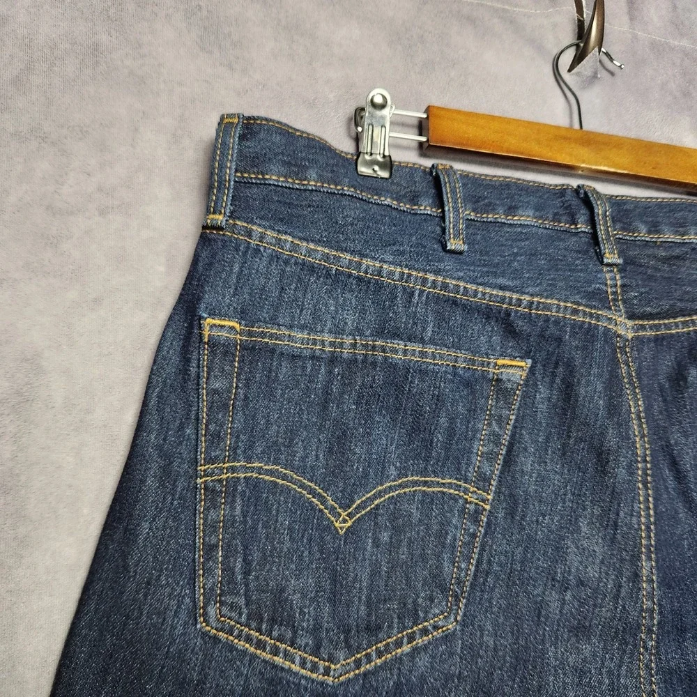 Levis 501 Original Fit Mens Jeans 38x30 Dark Wash‎ Button Fly Straight Leg